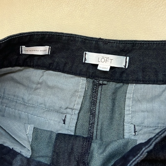 LOFT shorts- size 00, dark rinse wash, worn once, like new - Picture 4 of 4
